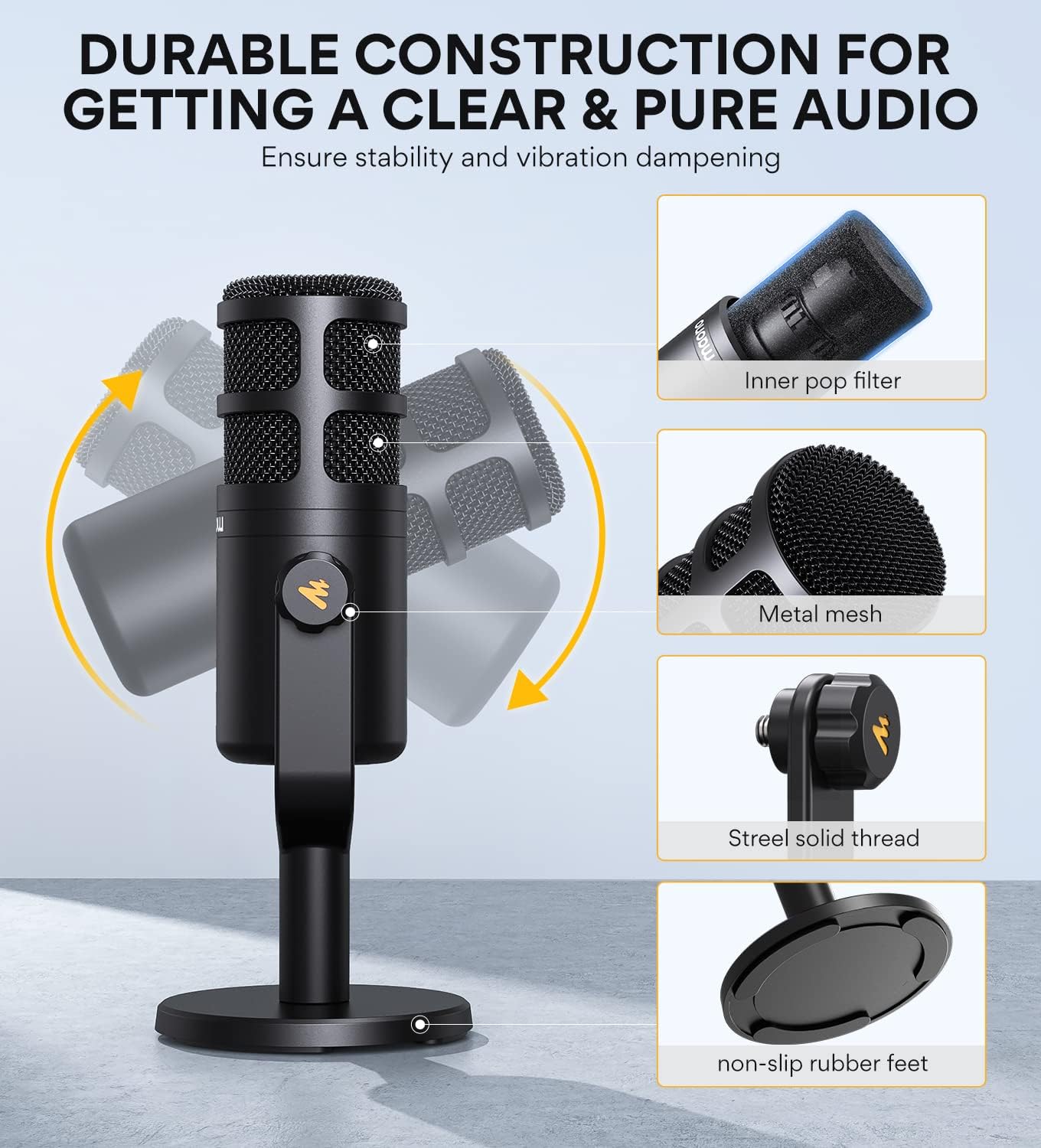 MAONO PD100麥克風結構特點詳細視圖